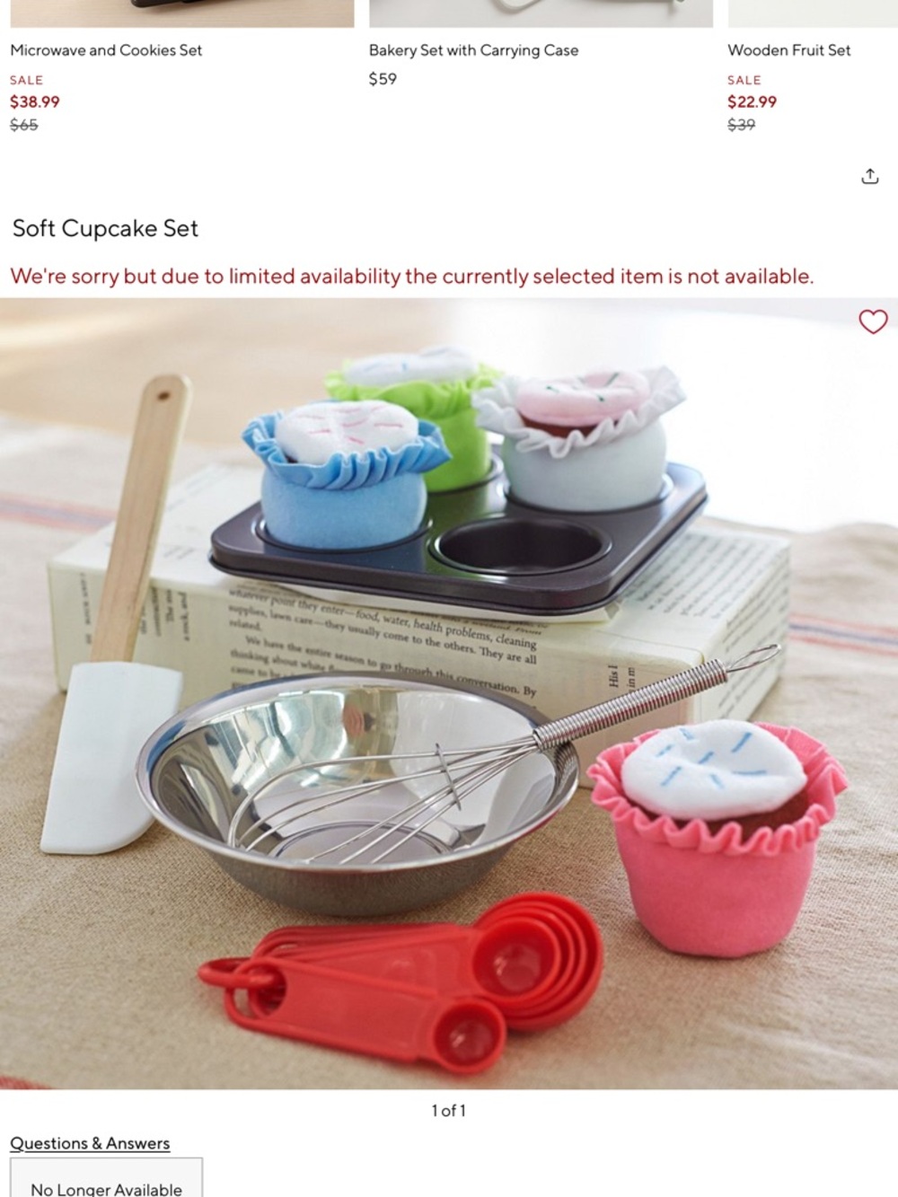 Pottery Barn Kids Soft Cupcake Playset in Pink, Blue, Green